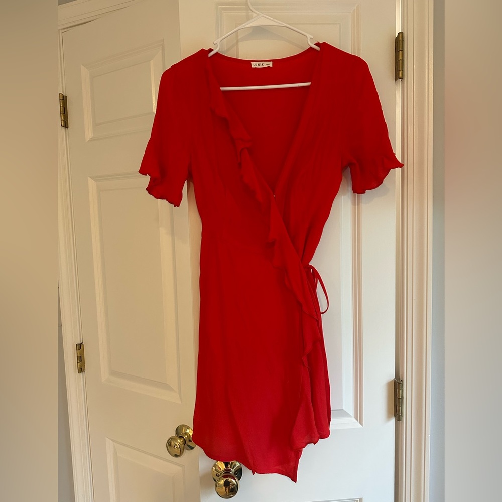 Red mini dress